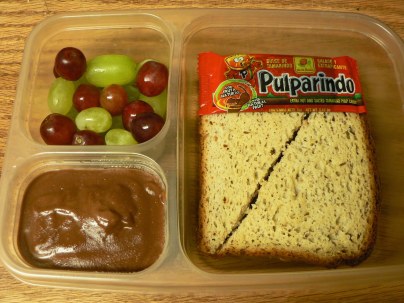 sandwich and pudding lunch