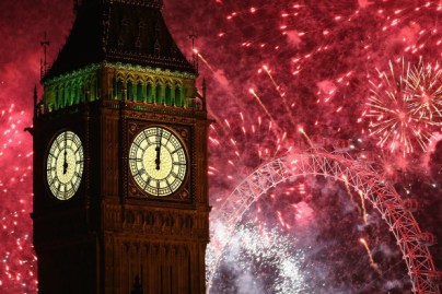 The New Year Is Celebrated In London With A Firework Display